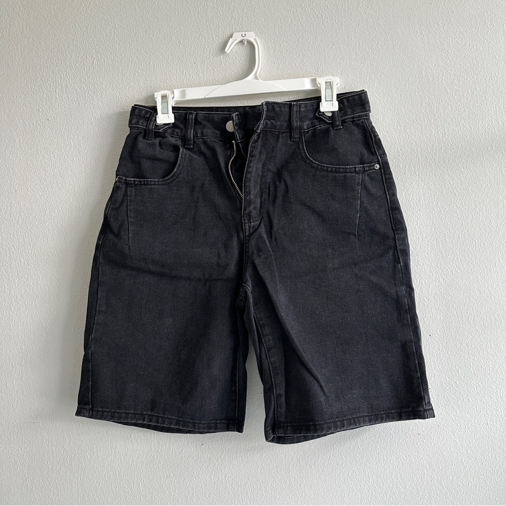 Black Denim High Waisted Jean Shorts Jorts
